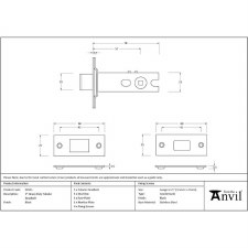 Additional picture of From The Anvil Heavy Duty Tubular Deadbolt Black 3"