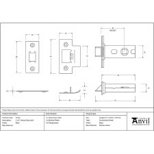 Additional picture of From The Anvil Heavy Duty Tubular Latch 2.5" Black