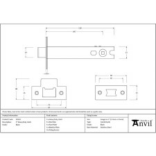 Additional picture of From The Anvil Heavy Duty Tubular Latch 5" Black