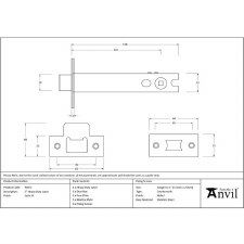 Additional picture of From The Anvil Heavy Duty Tubular Latch 5" Stainless Steel