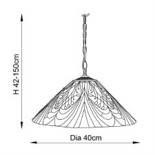 Additional picture of Interiors 1900 Hector Medium Tiffany Ceiling Light Pendant