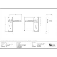 Additional picture of From The Anvil Hinton Euro Set Door Handle Polished Nickel