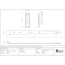 Additional picture of From The Anvil Hook & Band Hinges 24" Pewter