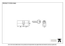 Additional picture of From The Anvil Euro Lock Cylinder 30/35 Black Keyed Alike