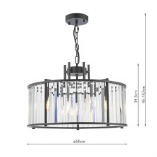 Additional picture of Kiran 5 Light Chandelier Satin Black