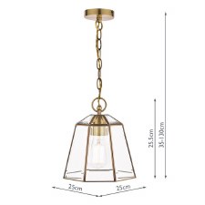 Additional picture of Laura Ashley Clayton Single Pendant Antique Brass