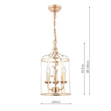 Additional picture of Laura Ashley Halton 3 Light Ceiling Lantern Distressed Gold Leaf