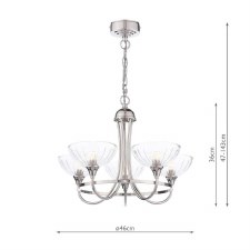 Additional picture of Laura Ashley Wellham 5 Light Chandelier Polished Nickel