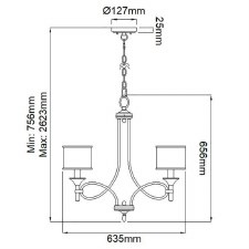 Additional picture of Kichler Lacey 5 Light Chandelier Mission Bronze