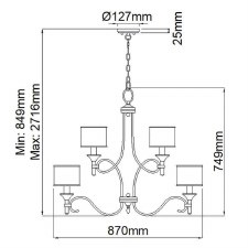 Additional picture of Kichler Lacey 9 Light Chandelier Mission Bronze