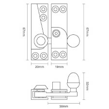 Additional picture of Acorn Locking Sash Fastener Polished Brass Unlacquered