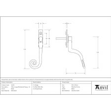 Additional picture of From The Anvil Large Monkeytail Espag Window Handle Black