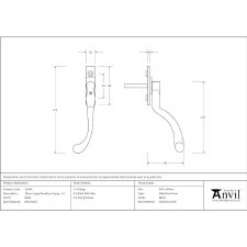 Additional picture of From The Anvil Large Peardrop Espag Window Handle Black