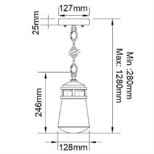Additional picture of Kichler Lyndon Small Chain Lantern Architectural Bronze