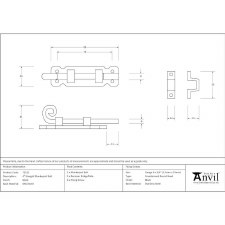 Additional picture of From The Anvil Monkeytail Straight Door Bolt 4" Black
