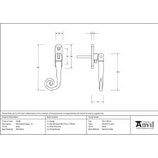 Additional picture of From The Anvil Monkey Tail Espag Window Handle Black