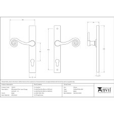 Additional picture of From The Anvil Monkeytail Slim Espagnolette Door Lock Handle Black