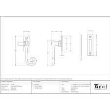 Additional picture of From The Anvil Monkeytail Window Handle 33142 Beeswax