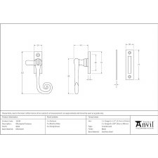 Additional picture of From The Anvil Monkeytail Window Handle Black