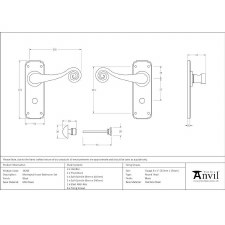 Additional picture of From The Anvil Monkeytail Bathroom Levers Black