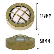 Additional picture of Compact Navigator Bulkhead Light Raw Brass
