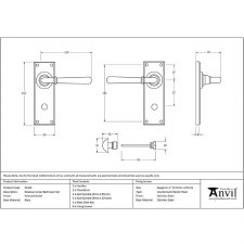 Additional picture of From The Anvil Newbury Lever Bathroom Set Polished Nickel