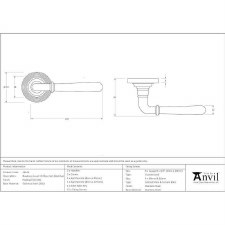 Additional picture of From The Anvil Newbury Rose Door Handle Beehive Polished Stainless Steel