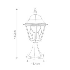 Additional picture of Elstead Norfolk Pedestal Lantern Light Black