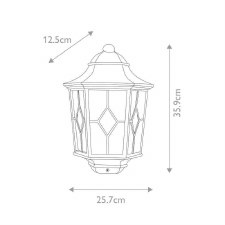 Additional picture of Elstead Norfolk Flush Outdoor Wall Light Lantern Black