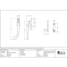 Additional picture of From The Anvil Night Vent Locking Window Fastener LH Pewter