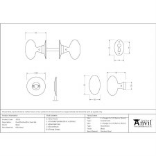 Additional picture of From The Anvil Oval Mortice or Rim Door Knobs Black