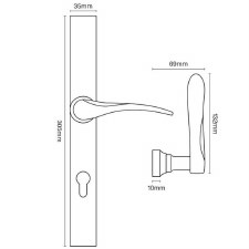 Oldbury Multipoint Lock Handles Left Hand Polished Brass Unlacquered ...