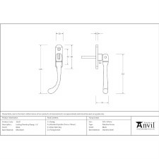 Additional picture of From The Anvil Peardrop Espagnolette Window Handle Black