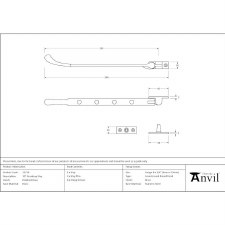 Additional picture of From The Anvil Cast Peardrop Window Stay Polished Brass 10"