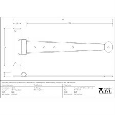 Additional picture of From The Anvil Penny End T Hinges 12" Black