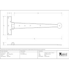 Additional picture of From The Anvil Penny End T Hinges 15" Black