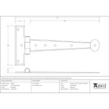 Additional picture of From The Anvil Penny End T Hinges 9" Beeswax