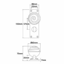 Additional picture of Finesse Swirl Bathroom Door Knobs FD035 Solid Pewter