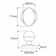 Additional picture of Finesse Lincoln Door Knobs Round Rose FD189 Solid Pewter