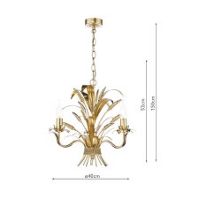 Additional picture of Phaedra 3 Light Pendant Gold