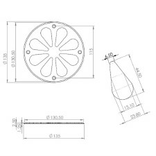 Additional picture of Round Bevel Edge Air Vent 135mm Polished Chrome