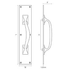 Additional picture of Pull Handle on Backplate 8" Polished Chrome