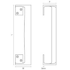 Additional picture of Industrial Door Pull Handle 9" Polished Brass Unlacquered