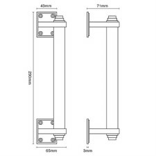 Additional picture of Industrial Door Pull Handle Polished Brass Unlacquered