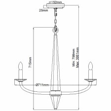 Additional picture of Quintiesse Ascher 6 Light Chandelier Polished Nickel