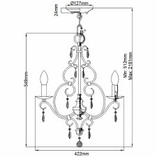 Additional picture of Feiss Chateau 4 Light Chandelier Mocha Bronze