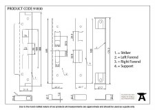 Additional picture of From The Anvil Rebate Kit for Heavy Duty Sash Lock Brass