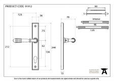 Additional picture of From The Anvil Reeded Slimline Sprung Lever Espag. Lock Set Polished Bronze