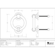 Additional picture of From The Anvil 4" Ring Door Knocker Black