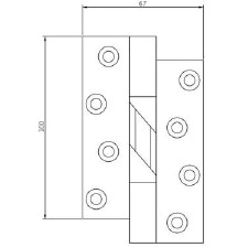 Additional picture of Rising Hinge 1840 Left Hand 100x67mm Polished Brass Unlacquered
